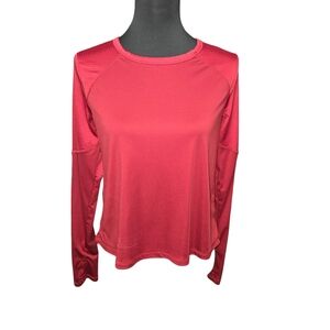 Champion Women's Deep Red Long Sleeve Tee Size S